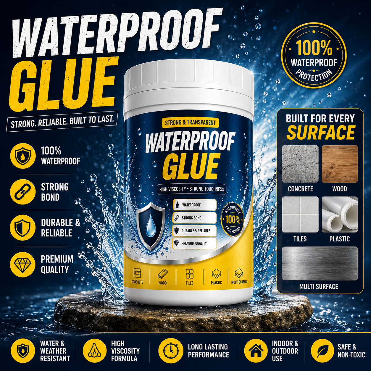Transparent waterproof glue